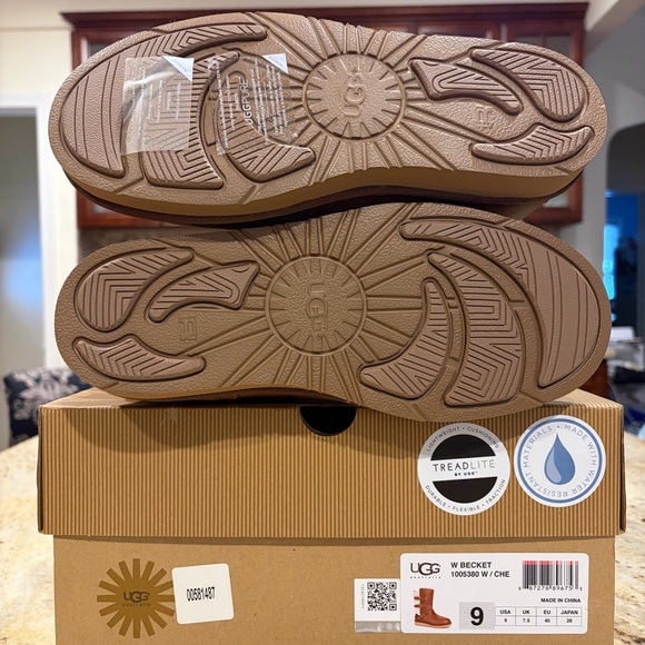 NIB RARE UGG Becket Boots - Chestnut Leather - Discontinued Collector’s Item - 9 - Picture 4 of 6